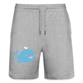 Wal - Stanley/Stella Unisex Bio Joggingshorts Trainer  - Grau meliert - Vorne - Nik (191cm) & Marisol (170cm)