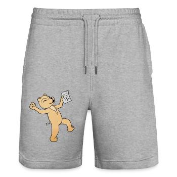 Schule - Stanley/Stella Unisex Bio Joggingshorts Trainer  - Grau meliert - Vorne - Nik (191cm) & Marisol (170cm)