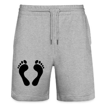 Pieds - Short de jogging bio TRAINER Stanley/Stella unisexe - gris chiné - Devant - Nik (191cm) & Marisol (170cm)