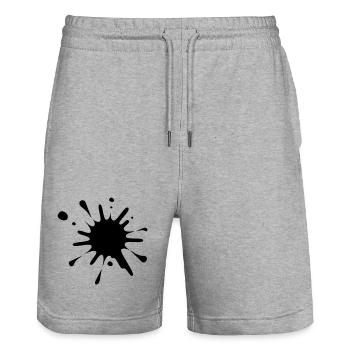Paint Splash Image* - Stanley/Stella Trainer Unisex Organic Jogging Shorts - heather grey - Front - Nik (191cm) & Marisol (170cm)
