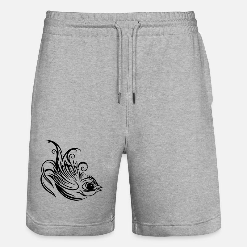 Hirondelle, printemps, messager de printemps - Short de jogging bio TRAINER Stanley/Stella unisexe - gris chiné