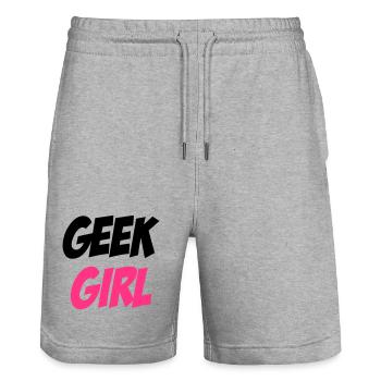 Geek Girl - Short de jogging bio TRAINER Stanley/Stella unisexe - gris chiné - Devant - Nik (191cm) & Marisol (170cm)