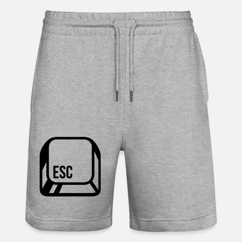 Computer button - Stanley/Stella Trainer Unisex Organic Jogging Shorts - heather grey
