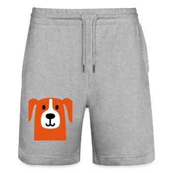 Cute dog - Stanley/Stella Trainer Unisex Organic Jogging Shorts - heather grey - Front - Nik (191cm) & Marisol (170cm)