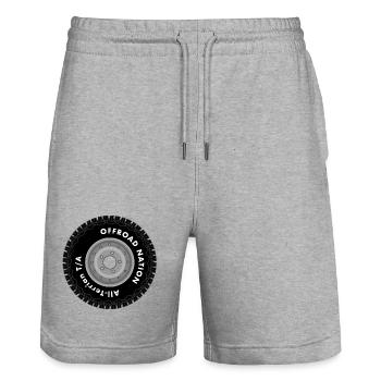 Pneus Offroad Nation - Short de jogging bio TRAINER Stanley/Stella unisexe - gris chiné - Devant - Nik (191cm) & Marisol (170cm)