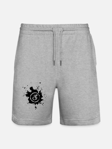 Rollstuhl-Spritzer, Farbspritzer Rollstuhl-Design* - Stanley/Stella Unisex Bio Joggingshorts Trainer - Grau meliert