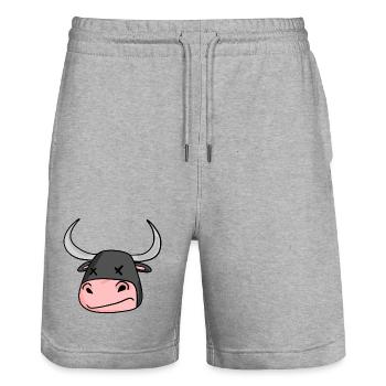 Taureau tête taureau - Short de jogging bio TRAINER Stanley/Stella unisexe - gris chiné - Devant - Nik (191cm) & Marisol (170cm)