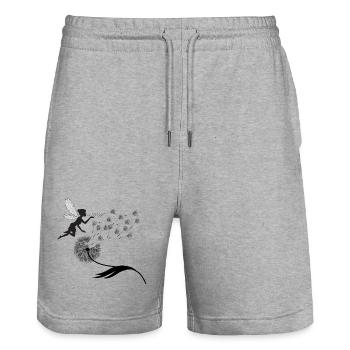 Feenflug-Silhouette mit Staub - Stanley/Stella Unisex Bio Joggingshorts Trainer  - Grau meliert - Vorne - Nik (191cm) & Marisol (170cm)