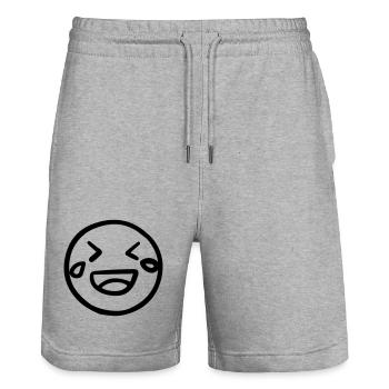 Lachendes Gesicht mit Freudentränen - Stanley/Stella Unisex Bio Joggingshorts Trainer  - Grau meliert - Vorne - Nik (191cm) & Marisol (170cm)