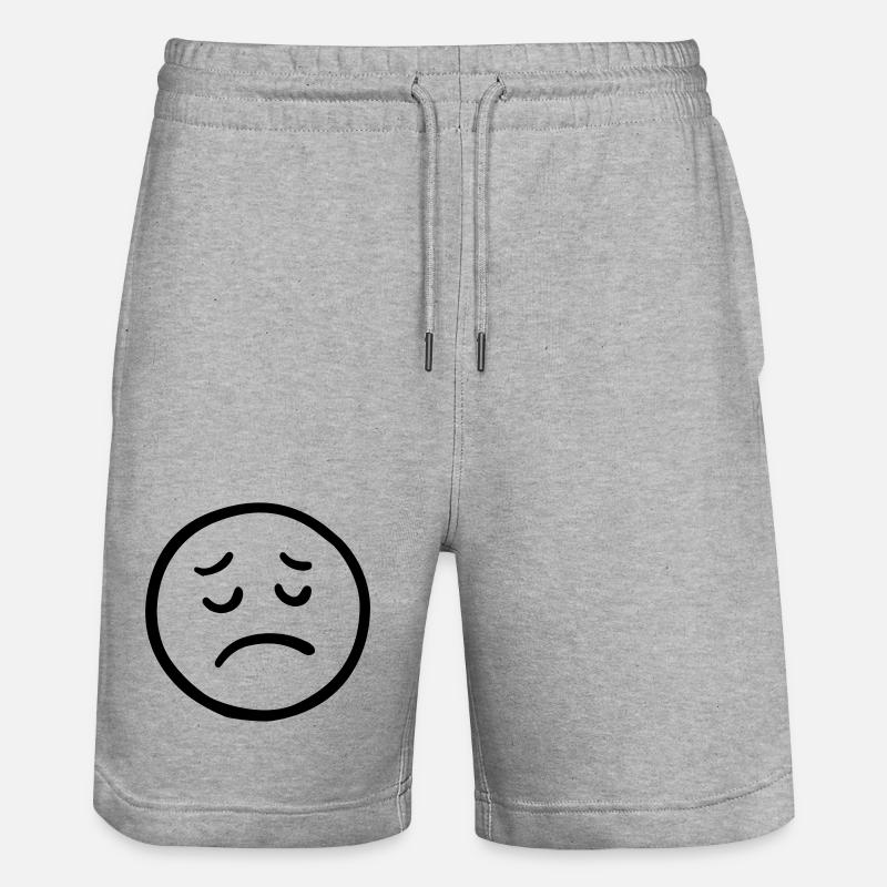 Visage triste avec un regard pensif - Short de jogging bio TRAINER Stanley/Stella unisexe - gris chiné