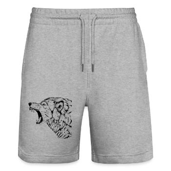 Loup - Short de jogging bio TRAINER Stanley/Stella unisexe - gris chiné - Devant - Nik (191cm) & Marisol (170cm)