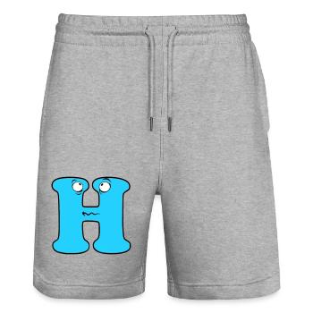 H - Stanley/Stella Trainer Unisex Organic Jogging Shorts - heather grey - Front - Nik (191cm) & Marisol (170cm)