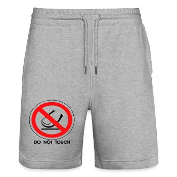 Do Not Touch - Stanley/Stella Trainer Unisex Organic Jogging Shorts - heather grey - Front - Nik (191cm) & Marisol (170cm)