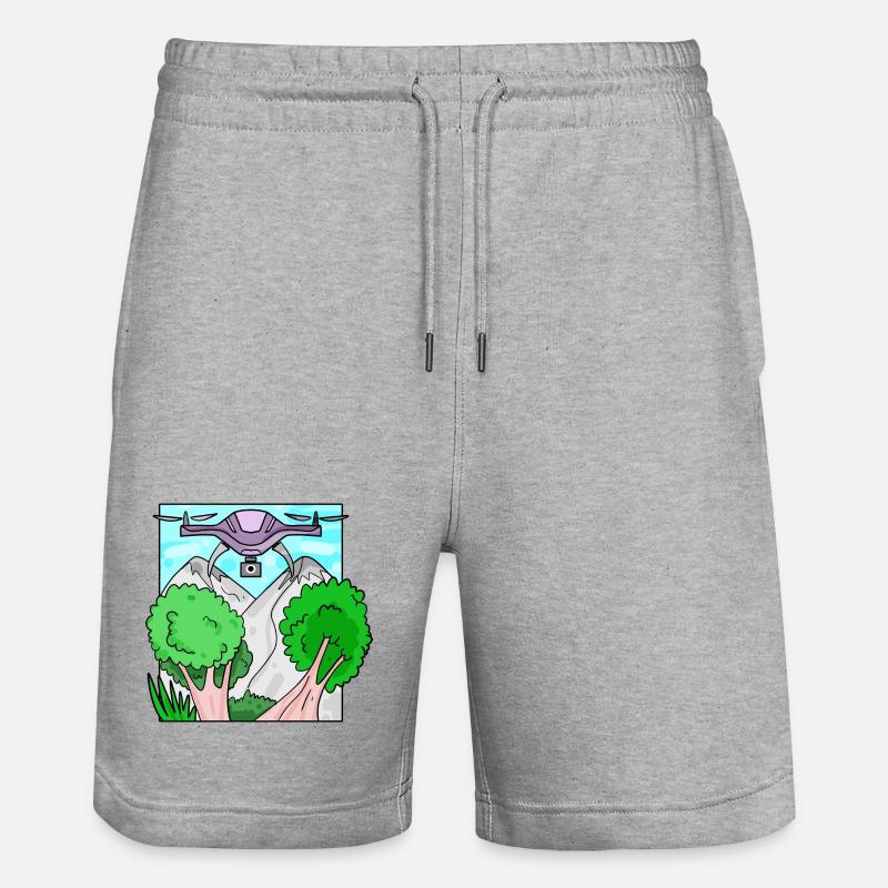 Drone Drone Drones - Stanley/Stella Trainer Unisex Organic Jogging Shorts - heather grey