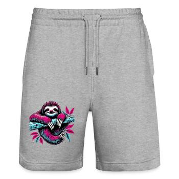 Paresse - Short de jogging bio TRAINER Stanley/Stella unisexe - gris chiné - Devant - Nik (191cm) & Marisol (170cm)