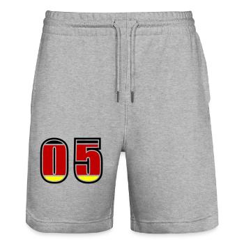 5 Number Germany Jersey - Stanley/Stella Trainer Unisex Organic Jogging Shorts - heather grey - Front - Nik (191cm) & Marisol (170cm)