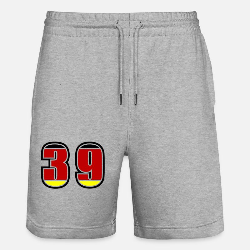 39 Numéro Allemagne Jersey - Short de jogging bio TRAINER Stanley/Stella unisexe - gris chiné