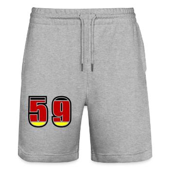 59 Numéro Allemagne Jersey - Short de jogging bio TRAINER Stanley/Stella unisexe - gris chiné - Devant - Nik (191cm) & Marisol (170cm)