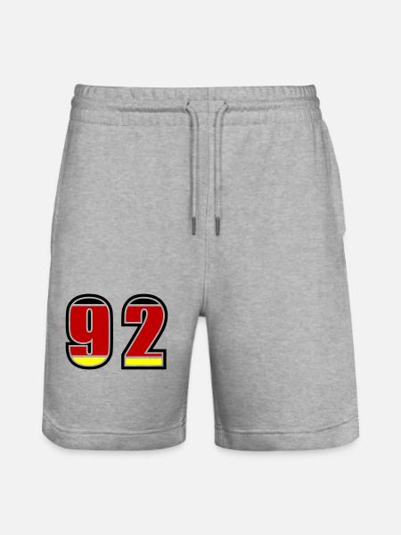 92 Number Germany Jersey - Stanley/Stella Trainer Unisex Organic Jogging Shorts - heather grey