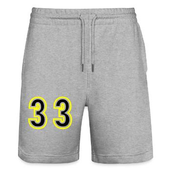 33 Zahl College - Stanley/Stella Unisex Bio Joggingshorts Trainer  - Grau meliert - Vorne - Nik (191cm) & Marisol (170cm)