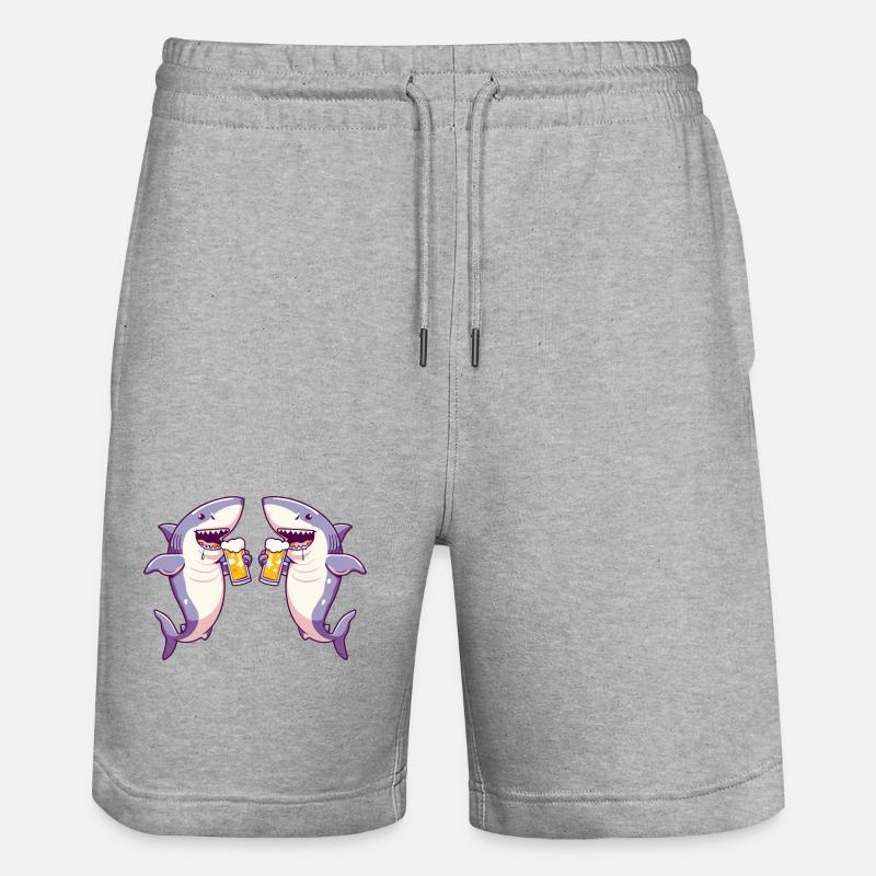 Shark Comic Bière Drôle Alcool - Short de jogging bio TRAINER Stanley/Stella unisexe - gris chiné