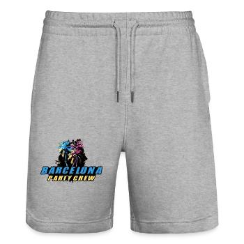 Barcelona Party Crew Holiday Saying - Stanley/Stella Trainer Unisex Organic Jogging Shorts - heather grey - Front - Nik (191cm) & Marisol (170cm)