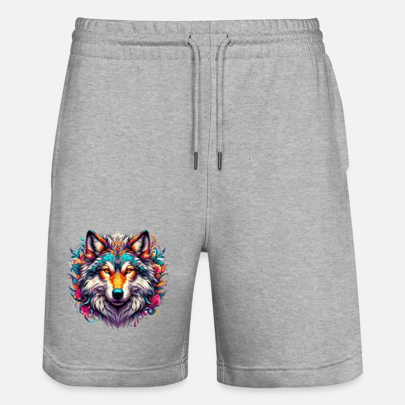 Wolf - Stanley/Stella Unisex Bio Joggingshorts Trainer - Grau meliert