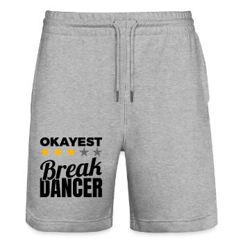 Okayest Breakdancer - Stanley/Stella Unisex Bio Joggingshorts Trainer  - Grau meliert - Vorne - Nik (191cm) & Marisol (170cm)