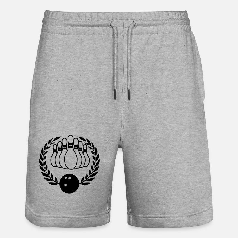 Couronne de laurier bowling - Short de jogging bio TRAINER Stanley/Stella unisexe - gris chiné