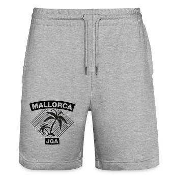 Mallorca – JGA unter Palmen 2C - Stanley/Stella Unisex Bio Joggingshorts Trainer  - Grau meliert - Vorne - Nik (191cm) & Marisol (170cm)
