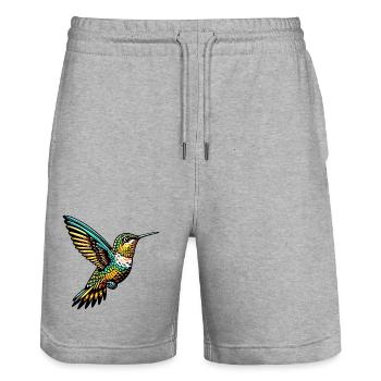 Colibri - Short de jogging bio TRAINER Stanley/Stella unisexe - gris chiné - Devant - Nik (191cm) & Marisol (170cm)