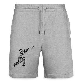 Cricket Junge - Stanley/Stella Unisex Bio Joggingshorts Trainer  - Grau meliert - Vorne - Nik (191cm) & Marisol (170cm)