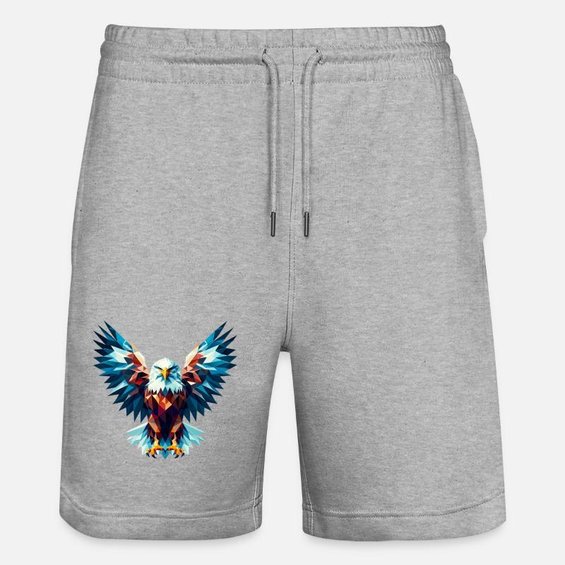 Aigle polygonal - Short de jogging bio TRAINER Stanley/Stella unisexe - gris chiné