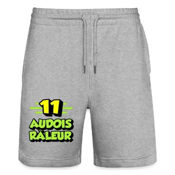 Audois râleur - Short de jogging bio TRAINER Stanley/Stella unisexe - gris chiné - Devant - Nik (191cm) & Marisol (170cm)