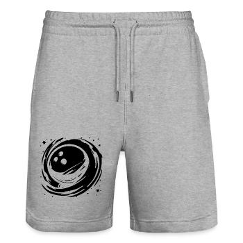 Bowling Graphics - Stanley/Stella Trainer Unisex Organic Jogging Shorts - heather grey - Front - Nik (191cm) & Marisol (170cm)