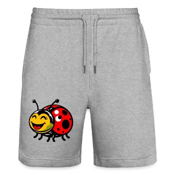 Coccinelle - Short de jogging bio TRAINER Stanley/Stella unisexe - gris chiné - Devant - Nik (191cm) & Marisol (170cm)