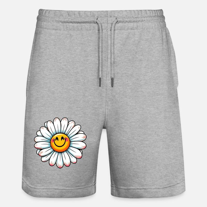 Gänseblümchen - Stanley/Stella Unisex Bio Joggingshorts Trainer  - Grau meliert