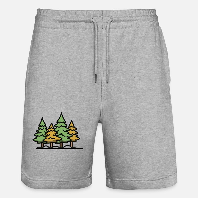 Wald Bäume - Stanley/Stella Unisex Bio Joggingshorts Trainer  - Grau meliert