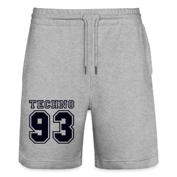 TECHNO 93 - Stanley/Stella Trainer Unisex Organic Jogging Shorts - heather grey - Front - Nik (191cm) & Marisol (170cm)