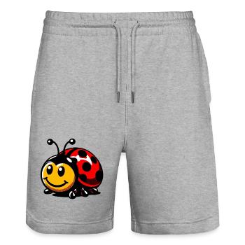 Coccinelle - Short de jogging bio TRAINER Stanley/Stella unisexe - gris chiné - Devant - Nik (191cm) & Marisol (170cm)