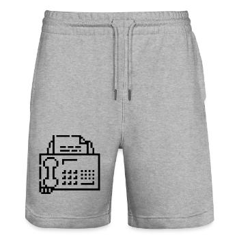 Fax (Mac OS 7) - Stanley/Stella Trainer Unisex Organic Jogging Shorts - heather grey - Front - Nik (191cm) & Marisol (170cm)