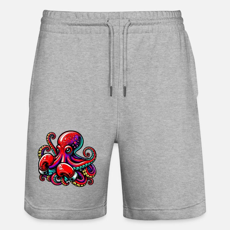 Pieuvre - Short de jogging bio TRAINER Stanley/Stella unisexe - gris chiné