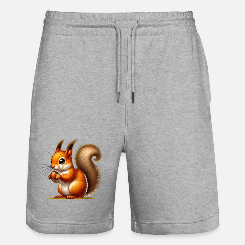 Eichhörnchen - Stanley/Stella Unisex Bio Joggingshorts Trainer  - Grau meliert