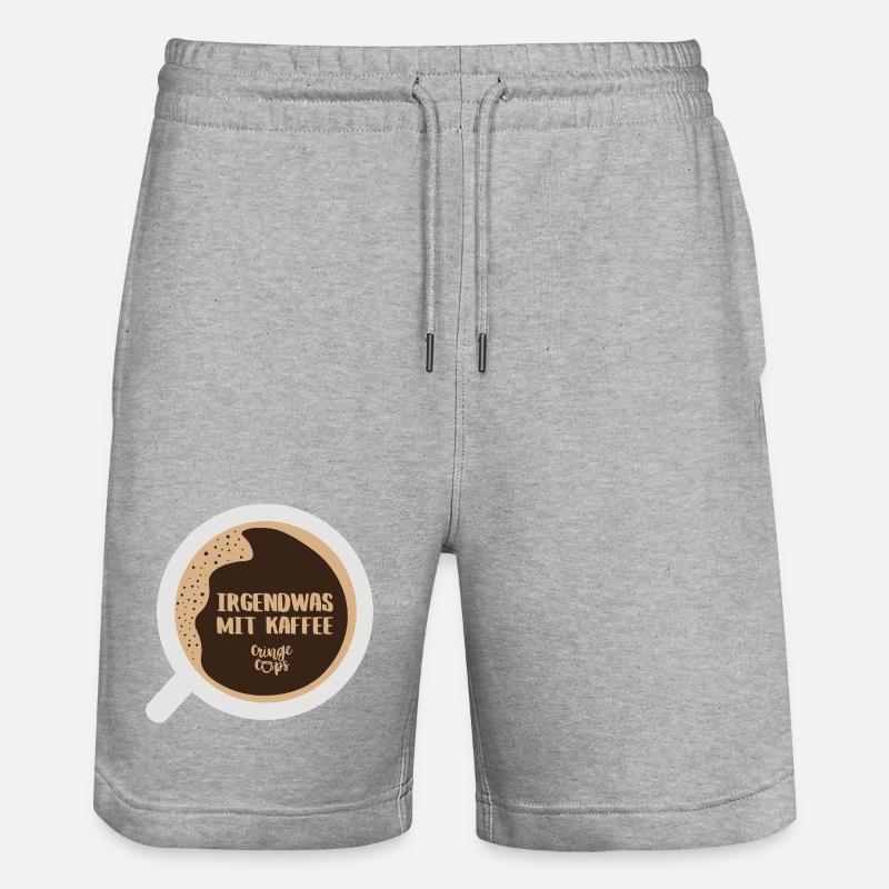 Irgendwas mit Kaffee - Stanley/Stella Unisex Bio Joggingshorts Trainer  - Grau meliert