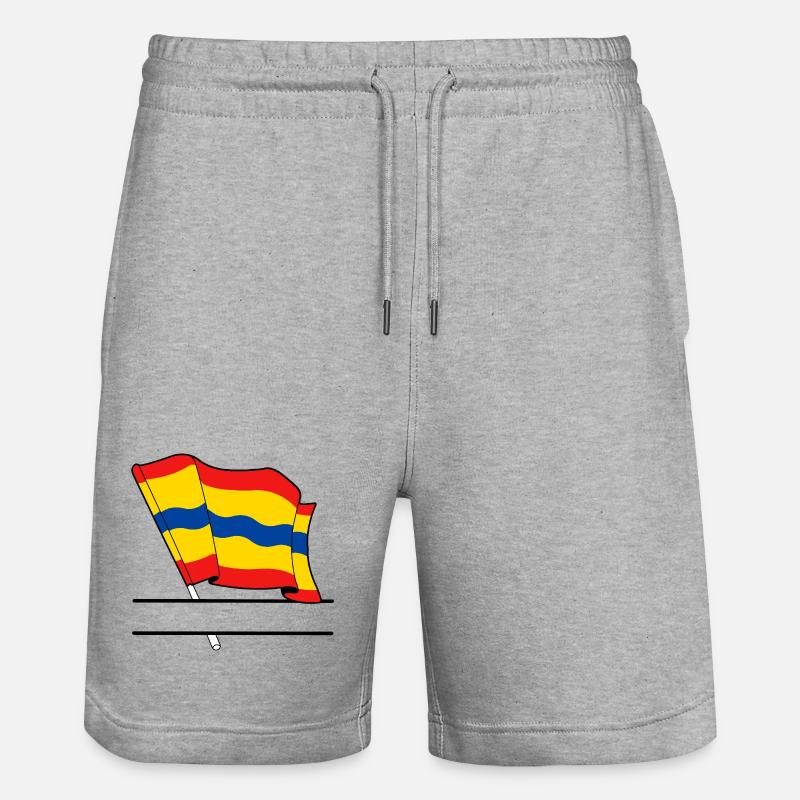 Drapeau Overijssel bannière de texte - Short de jogging bio TRAINER Stanley/Stella unisexe - gris chiné
