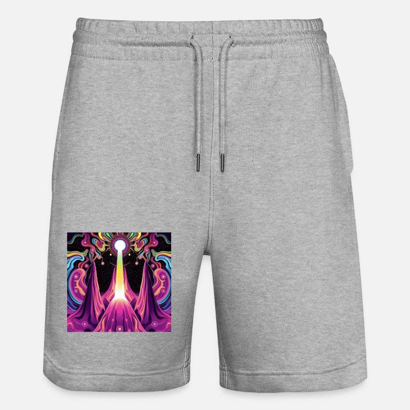 Psychedelic - Stanley/Stella Unisex Bio Joggingshorts Trainer  - Grau meliert