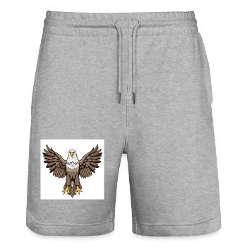 Aigle - Short de jogging bio TRAINER Stanley/Stella unisexe - gris chiné - Devant - Nik (191cm) & Marisol (170cm)