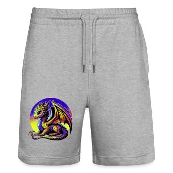 Dragon - Short de jogging bio TRAINER Stanley/Stella unisexe - gris chiné - Devant - Nik (191cm) & Marisol (170cm)