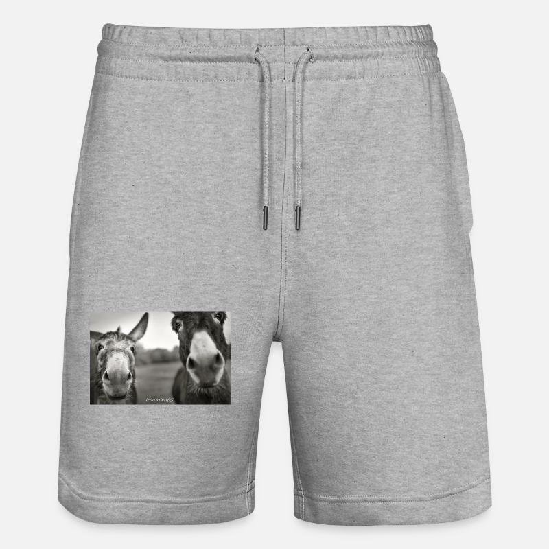 1200 Esel_Dudes - Stanley/Stella Trainer Unisex Organic Jogging Shorts - heather grey