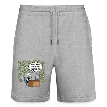 Arbeit nervt - Stanley/Stella Unisex Bio Joggingshorts Trainer  - Grau meliert - Vorne - Nik (191cm) & Marisol (170cm)